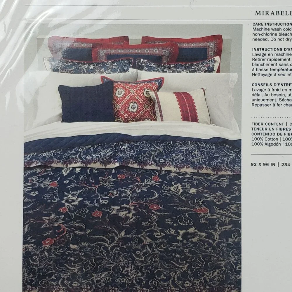 Ralph Lauren Home Mirabelle Full/Queen Duvet Cover in Indigo Blue, 92